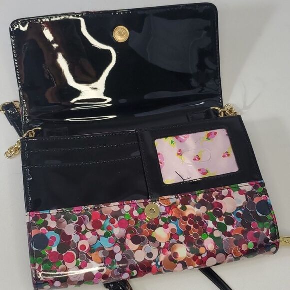 BETSY JOHNSON Bag Crossbody Xodanie Rainbow Patent Leather Bow Multicolor - Picture 9 of 10